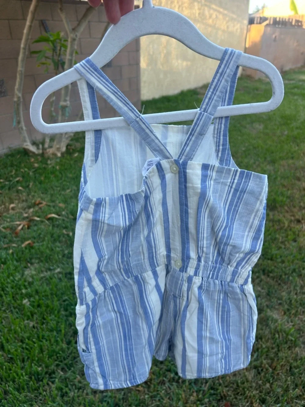 GAP Blue & White Striped Girls' Romper